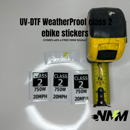 UV-DTF Weatherproof Class 2 E-Bike Stickers